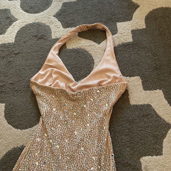 S Beaded Halter Nude Mini - Picture 3 of 3